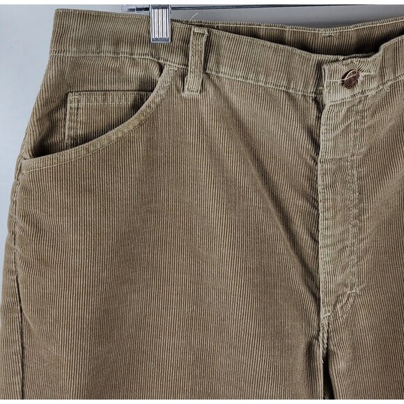 Roebucks Vintage Corduroy Pants Mens 38x29 Tan Straight Leg Regular Fit USA Made - Picture 3 of 9